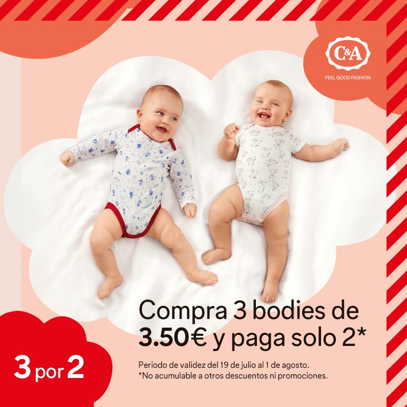 3×2 en bodies bebé a C&A – Espai Gironès